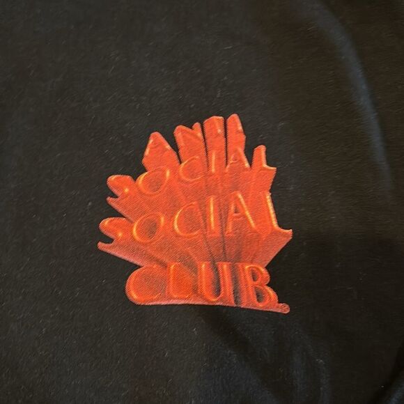 Anti Social Social Club Men’s Black with Red Logo Hooded Sweatshirt - Picture 2 of 7